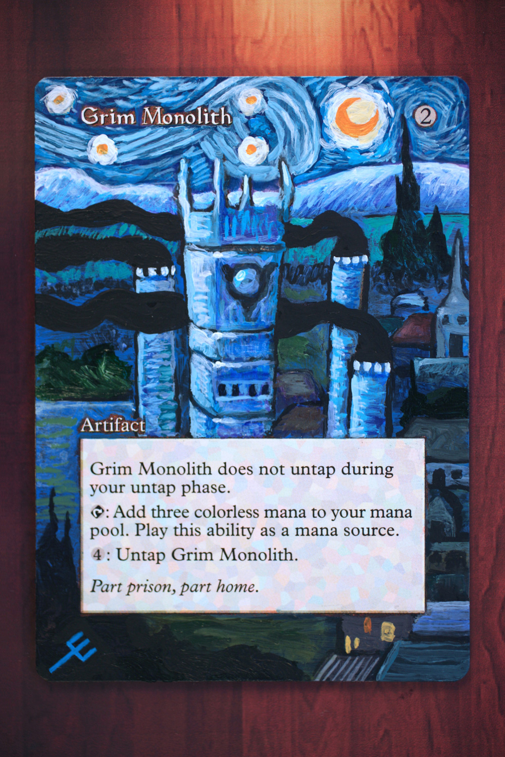 Grim Monolith in the style of Van Gogh